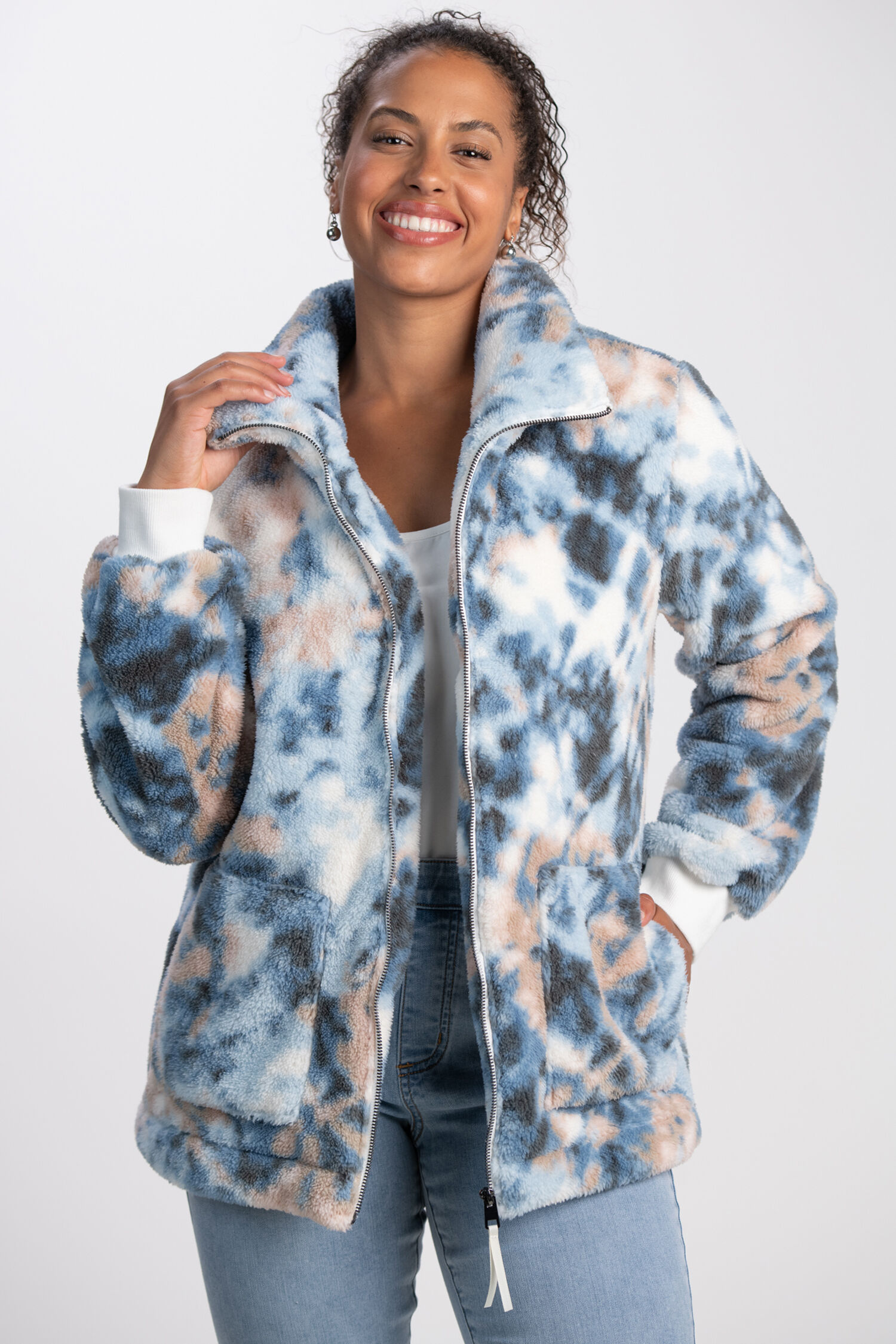 Tie-Dye Fuzzy Shacket Image 1