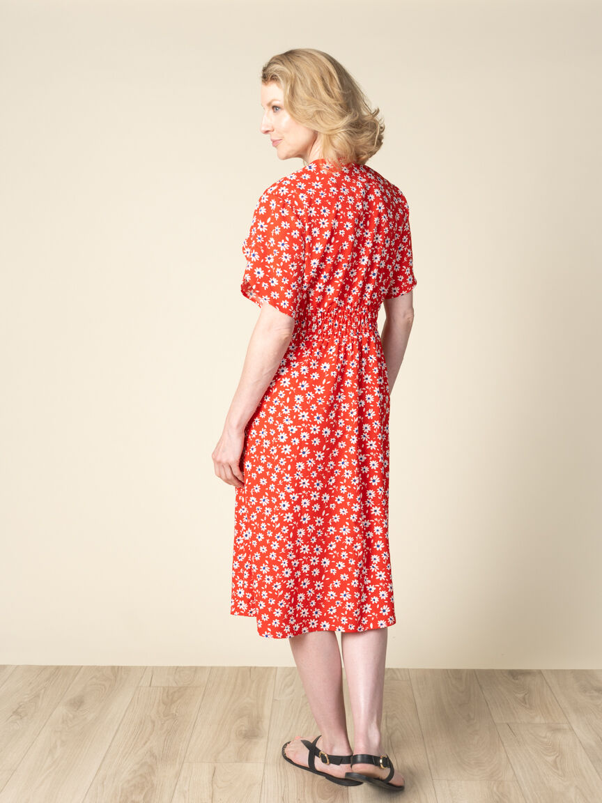 Short Sleeve Button Front Dress Image 4