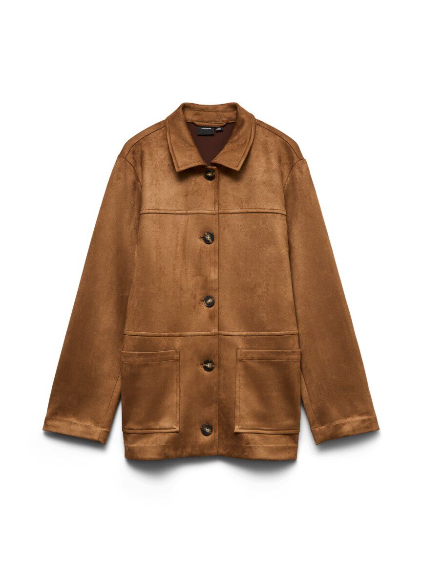 Longline Faux Suede Jacket