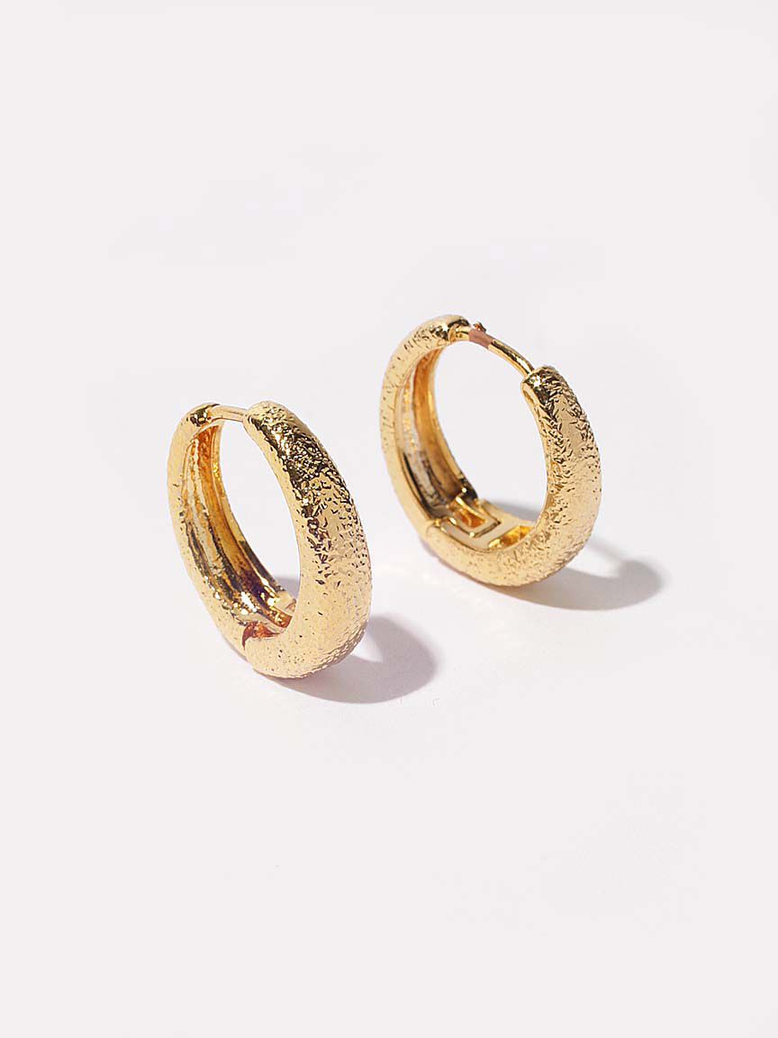 Small Gold Foiled Hoop Earrings Image 2