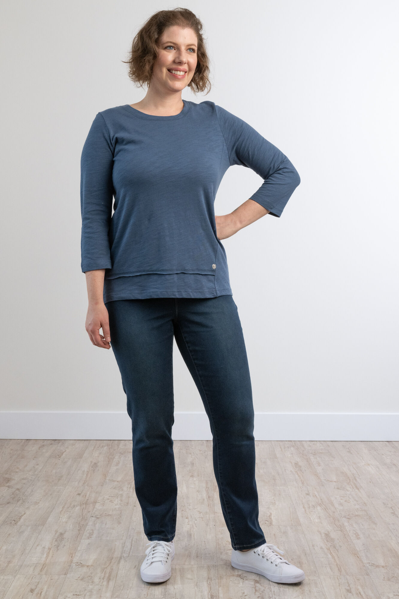 Basic Silver Heart Cotton Everyday Knit Shirt Image 1