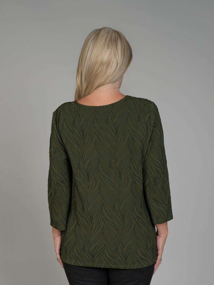 3/4 Sleeve Top With Keyhole Neckline Image 3