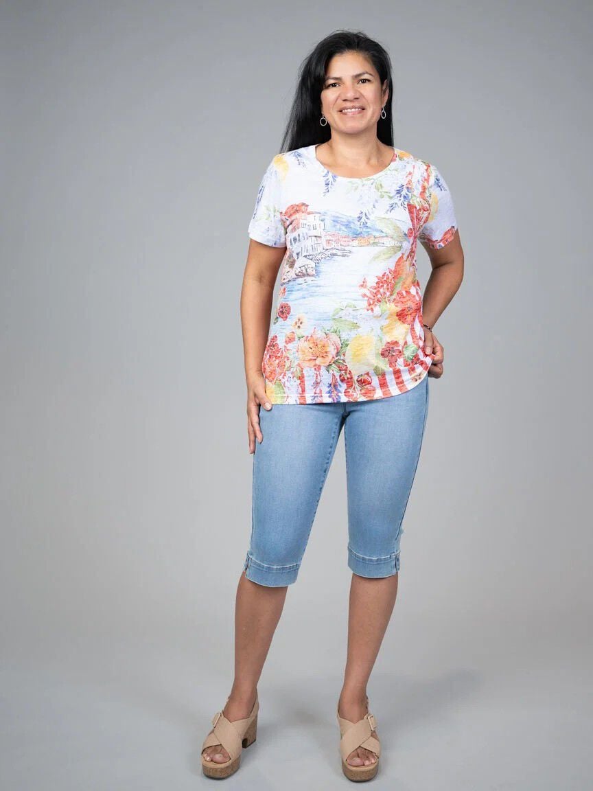 Audrey Mid-Rise Pull-On Slim Capri