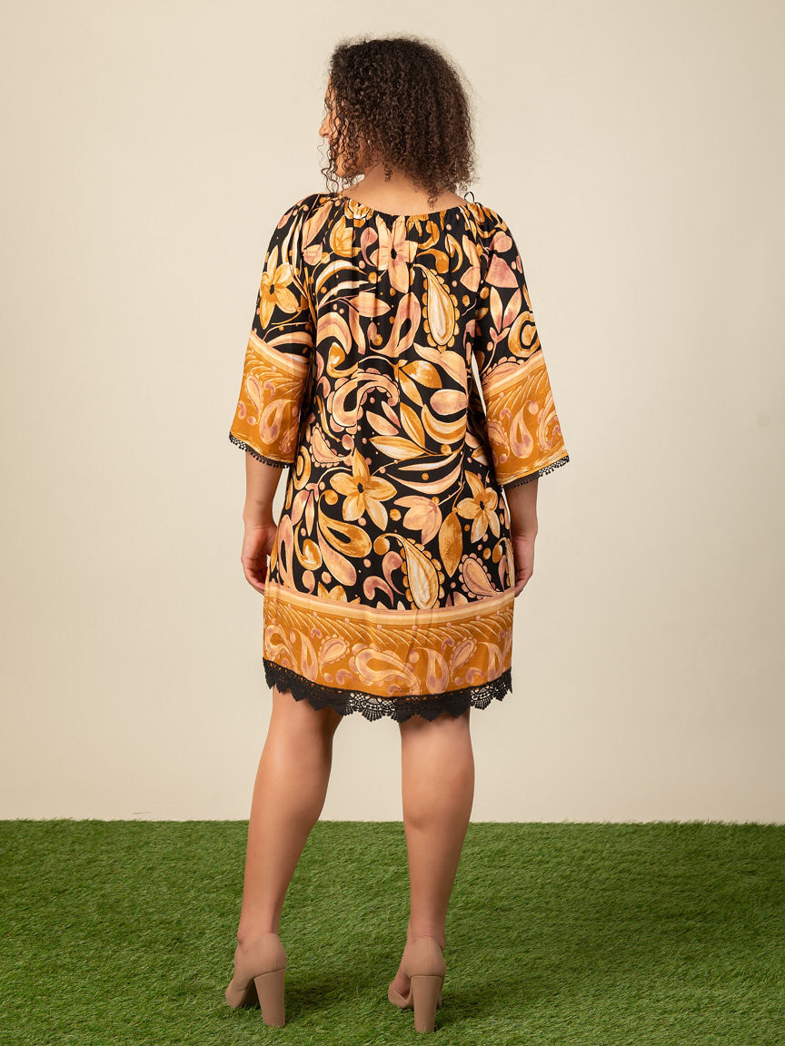 3/4 Sleeve Tunic with Crochet Detail  Image 2