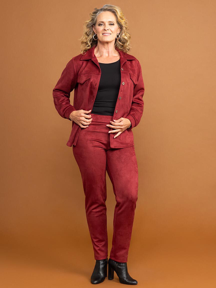 Suede Oversize Long Sleeve Top