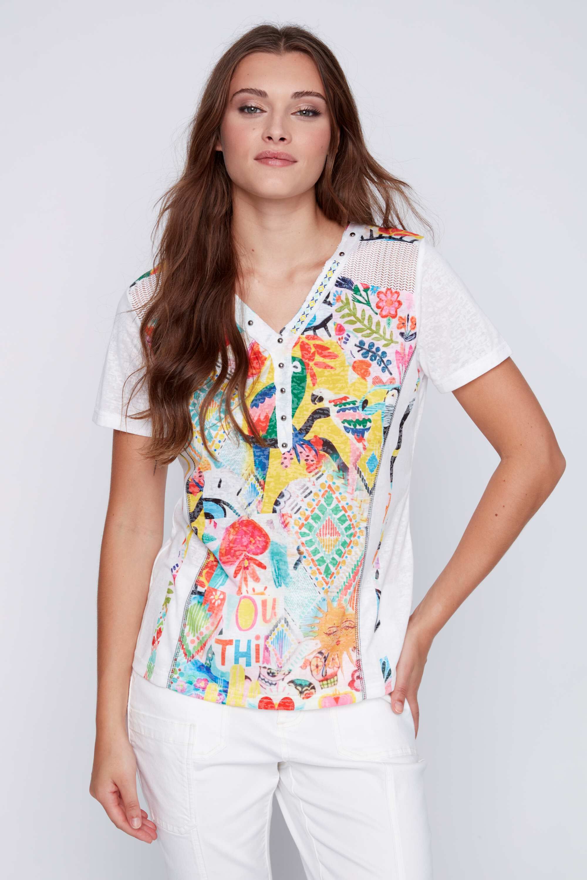 Faux Henley Tee Image 1