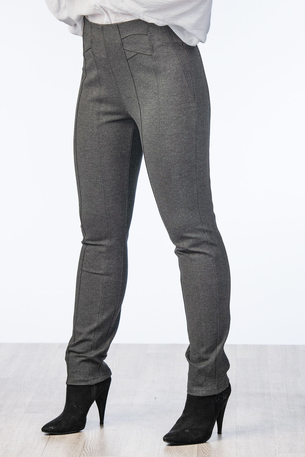 Pipping Pinned Pull-On Skinny Stretchy Pants Image 5