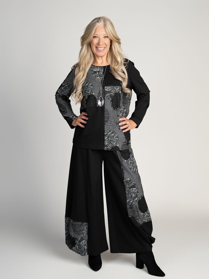 Pull-On Patchwork Pants