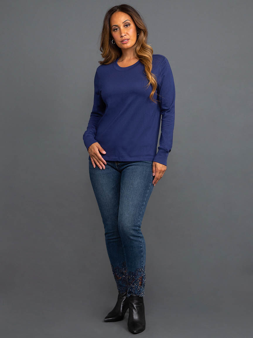 Long Sleeve Crew Neck Top Image 1