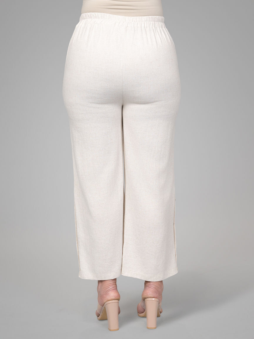 Flowy Pull-On Linen Blend Pants