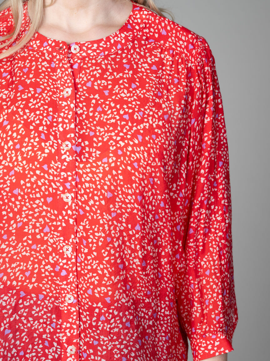 3/4 Dolman Sleeve Button Blouse