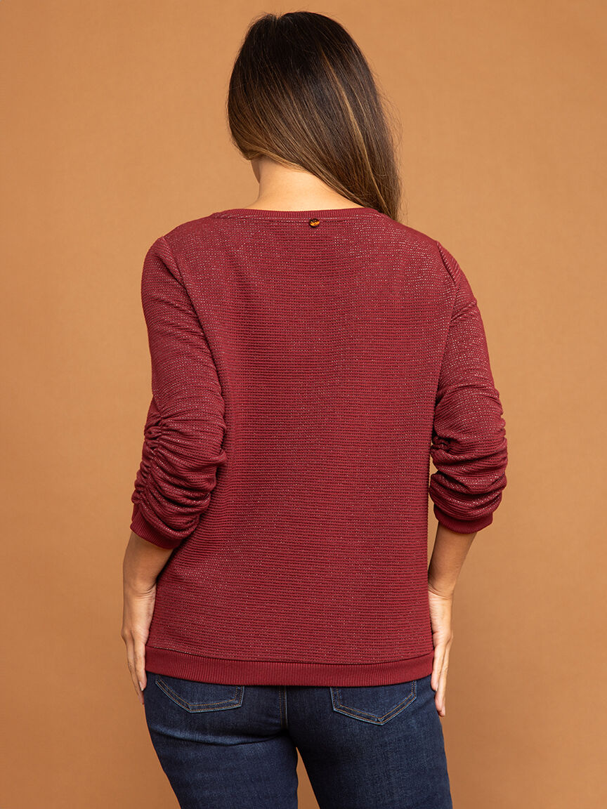 &frac34; Sleeve Sweater with Lurex Image 4