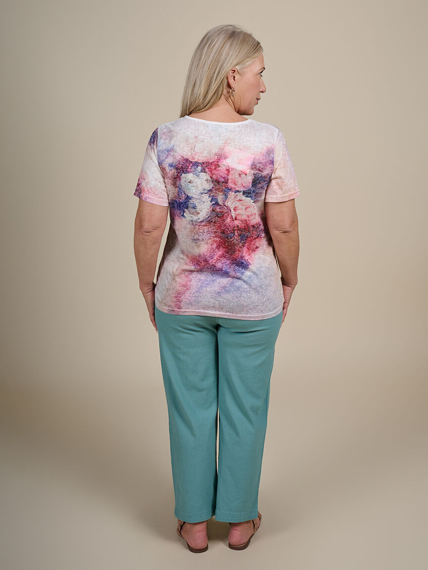 Short Sleeve Burnout Top  Image 2