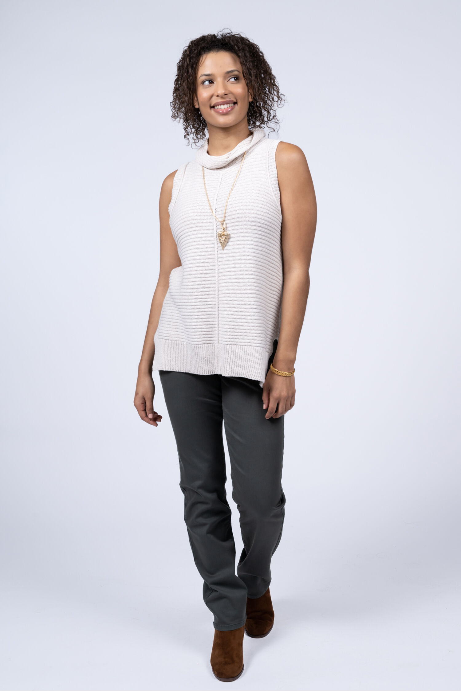 Sleeveless Cowl Neck Sweater Image 1