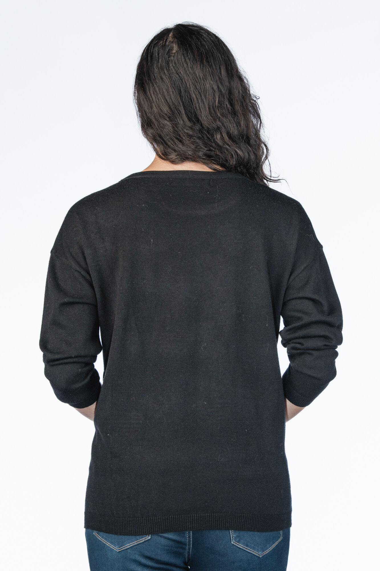 Sparkly Black Hearts Rhinestones Sweater  Image 2