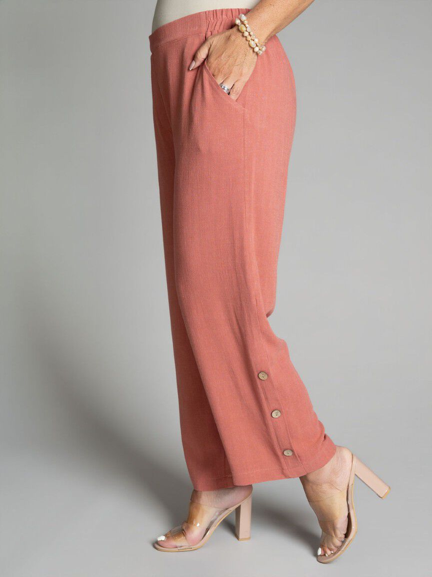Linen Blend Pull-On Pants