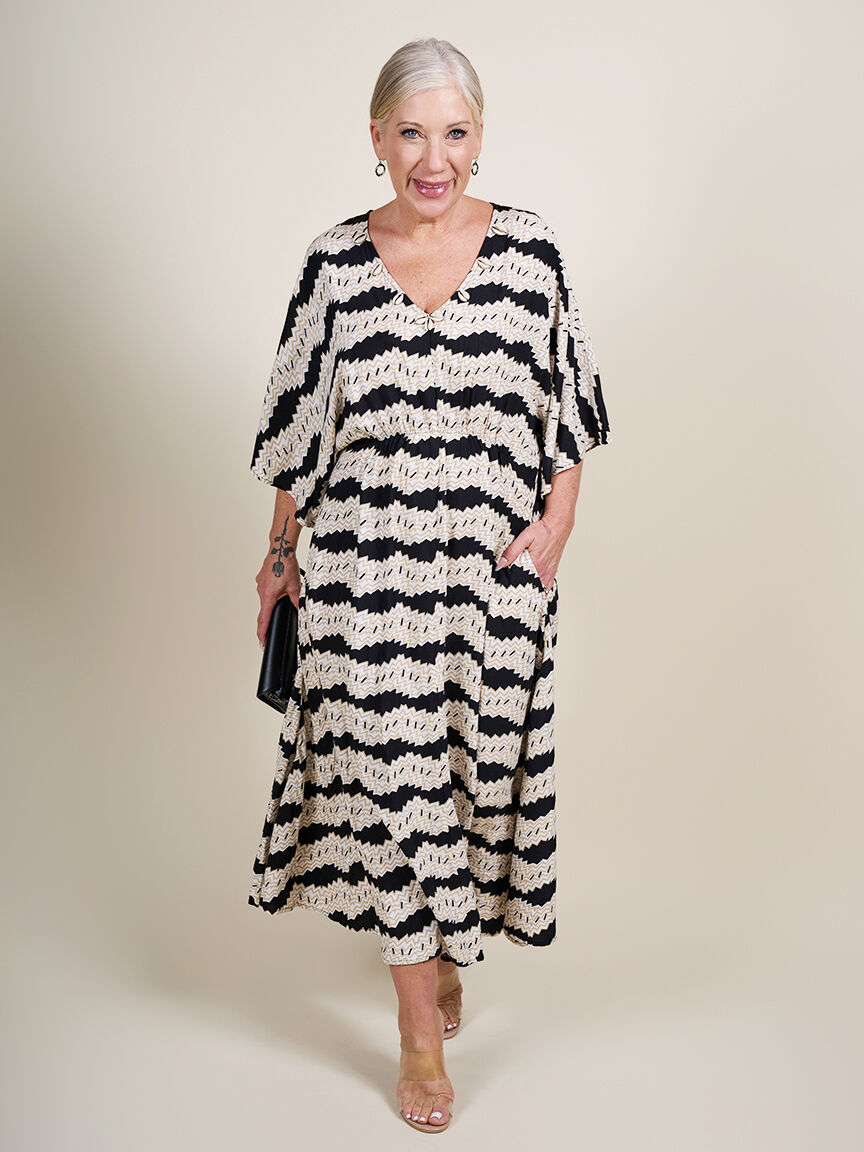 Maxi dress with shells detail