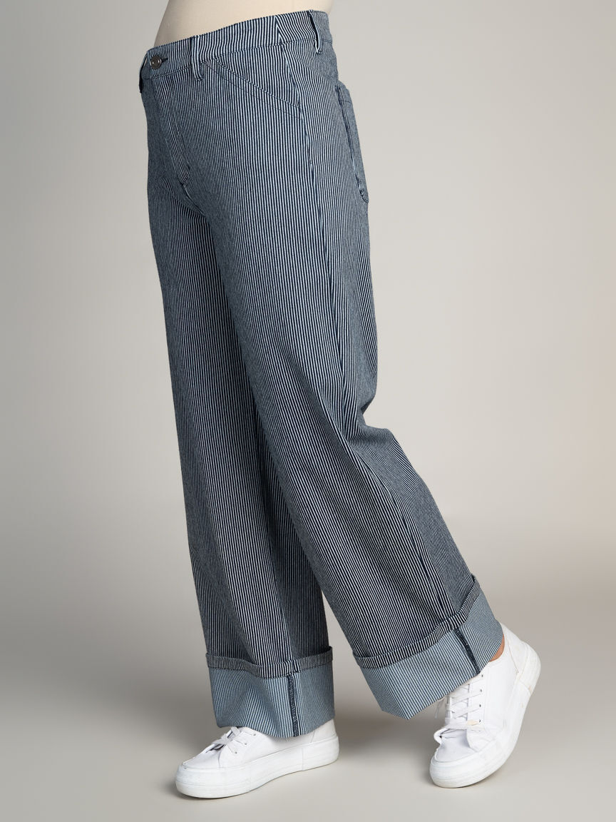 Wide Leg Cuff Ankle Pant