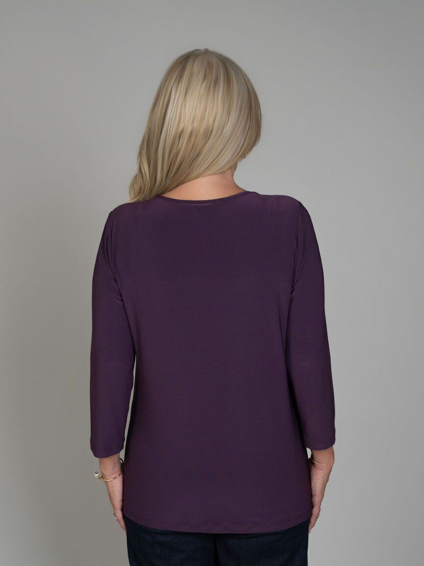 3/4 Sleeve Grommet Detail Top