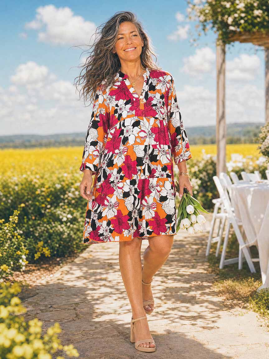 Tiered Knee Length Dress