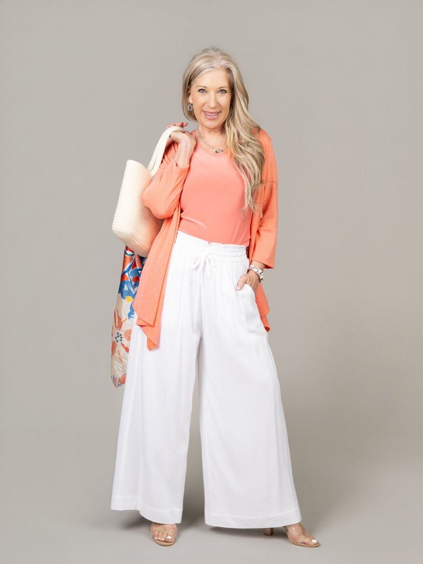 3/4 Sleeve Open Front Cardigan
