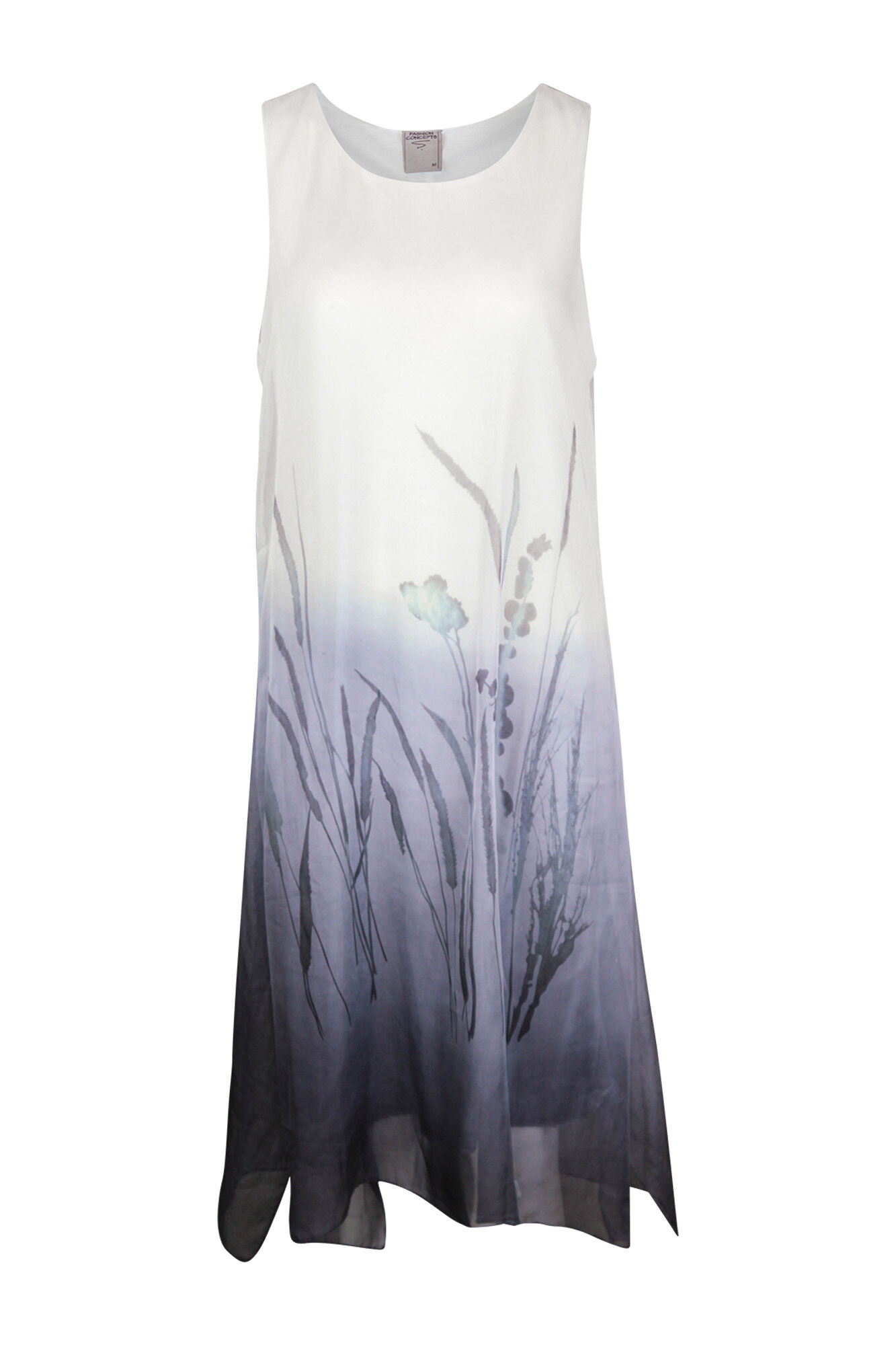Ombre Midi Dress with Chiffon Overlay Image 1