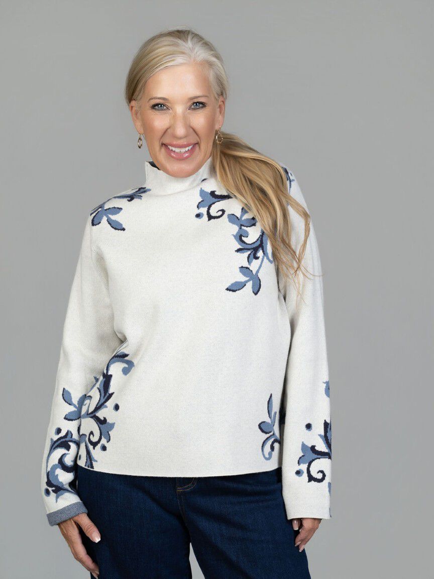 Funnel Neck Knit Sweater