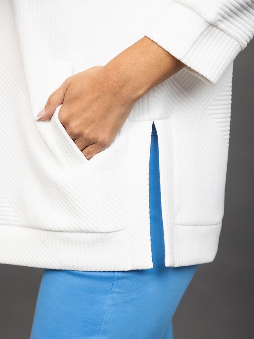 Textured &frac34; Sleeve Tunic Top  Image 5