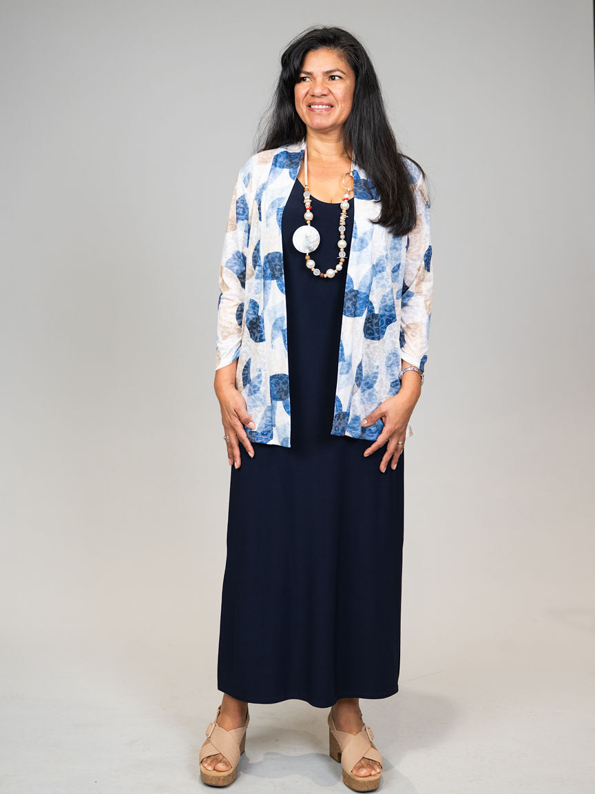 Long Luxe Sleeveless Dress with Side Slits Image 3