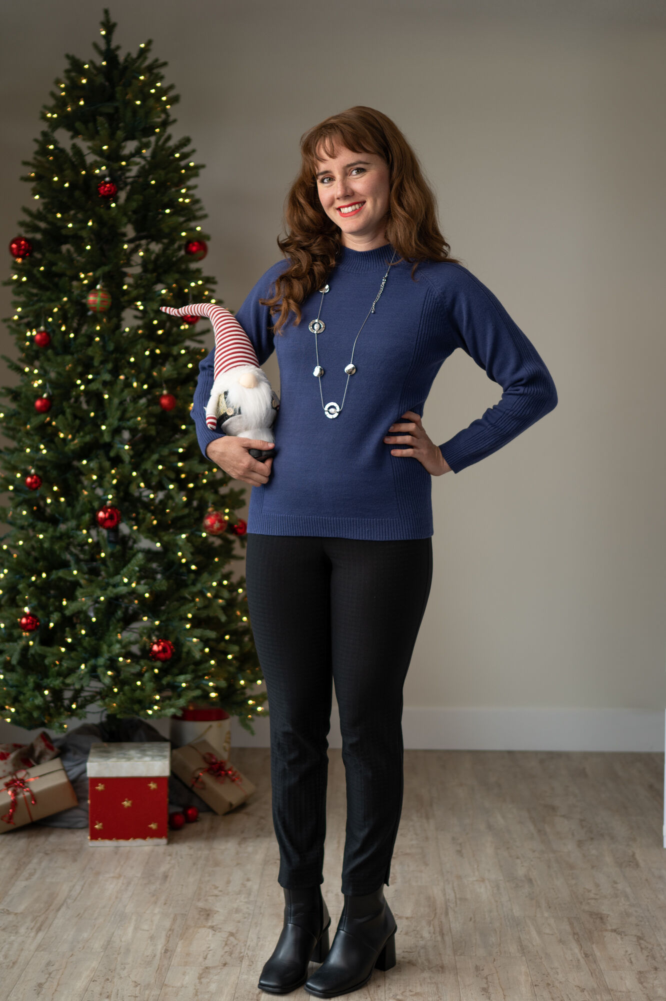 Classic Solid Ribbed Mock Neck Sweater