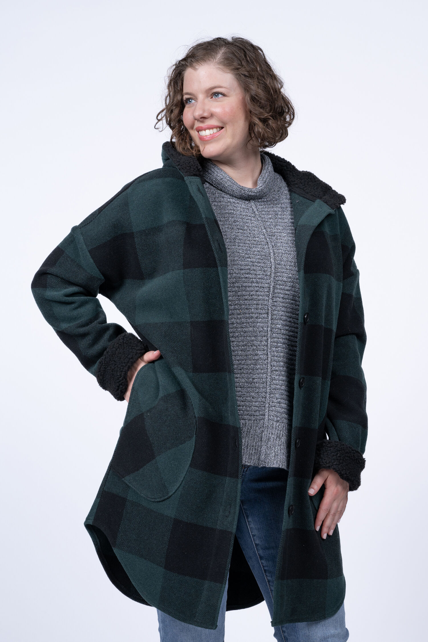 Buffalo Plaid Hooded Shacket  Image 1