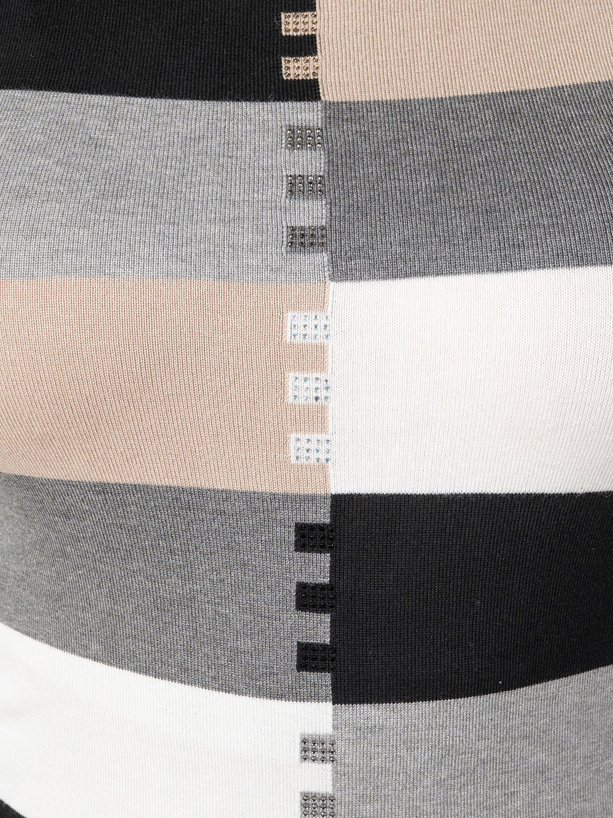 3/4 Length Color-Block Sweater With Hotfix