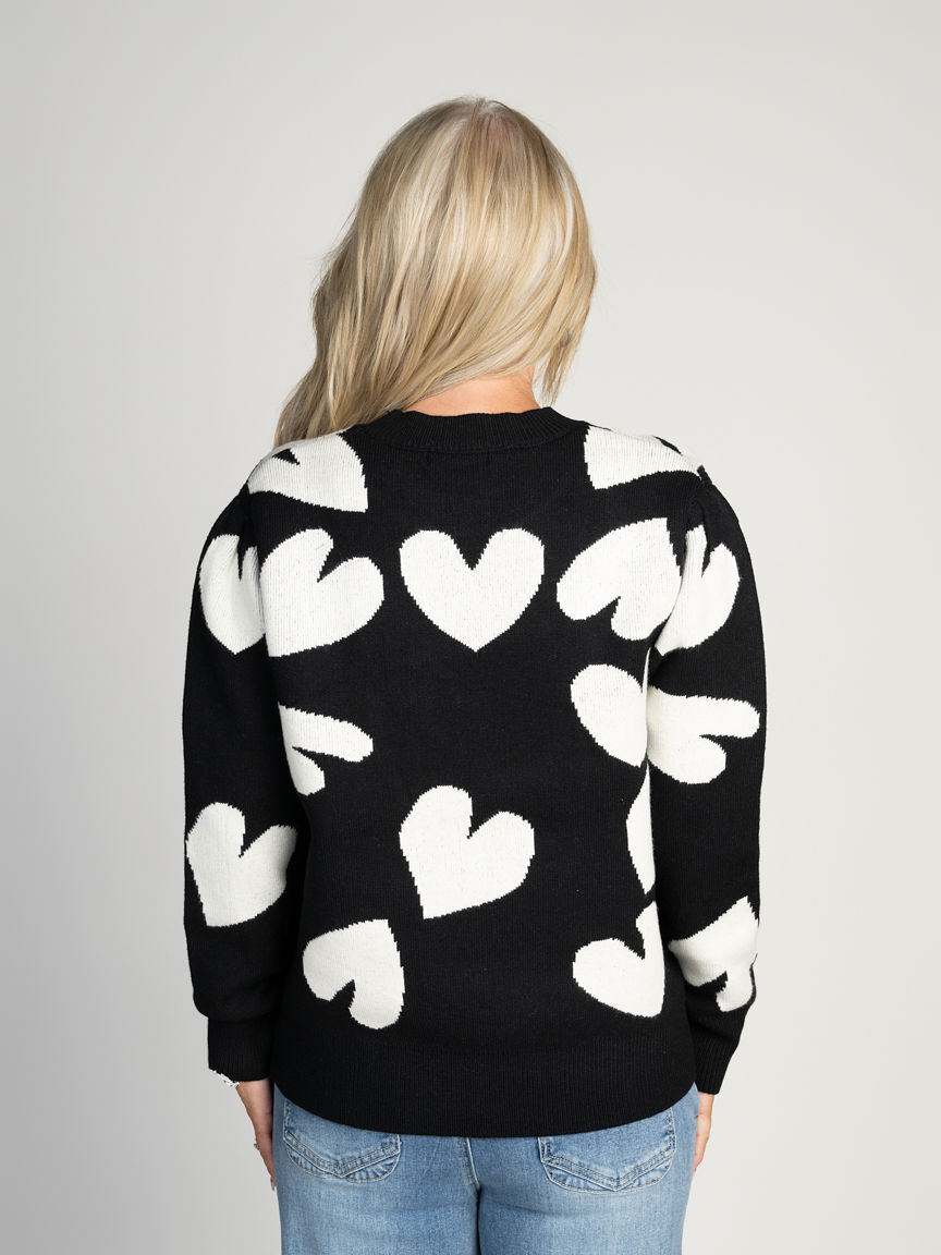 Pearl Heart Knit Sweater