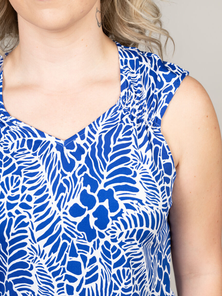 Sleeveless Top With Smocking