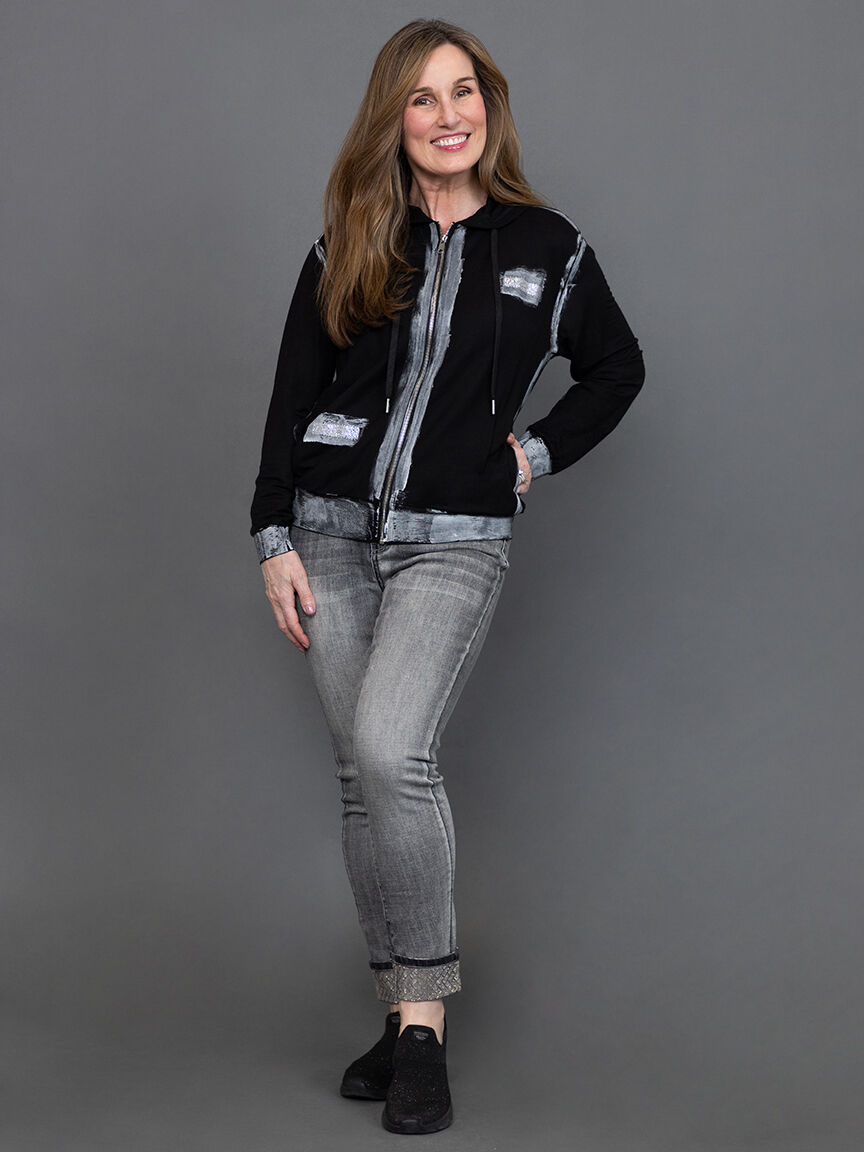 Long Sleeve Zip-Up Cardigan w/ Hood 