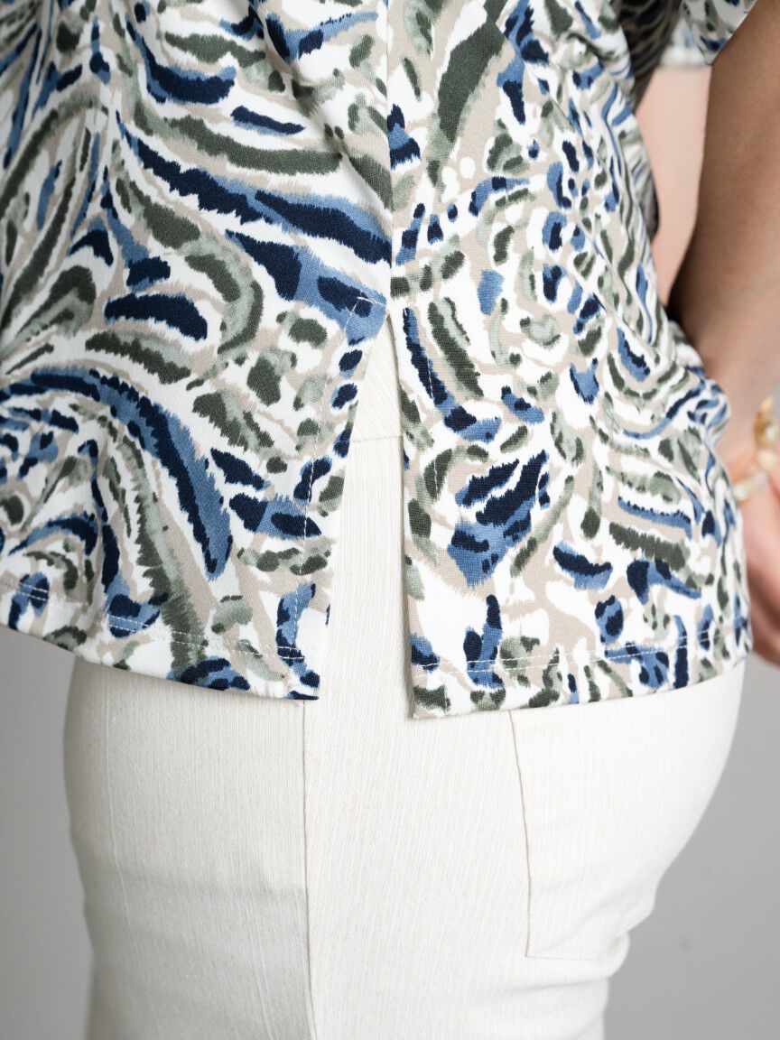 Elbow Sleeve V-Neck Top
