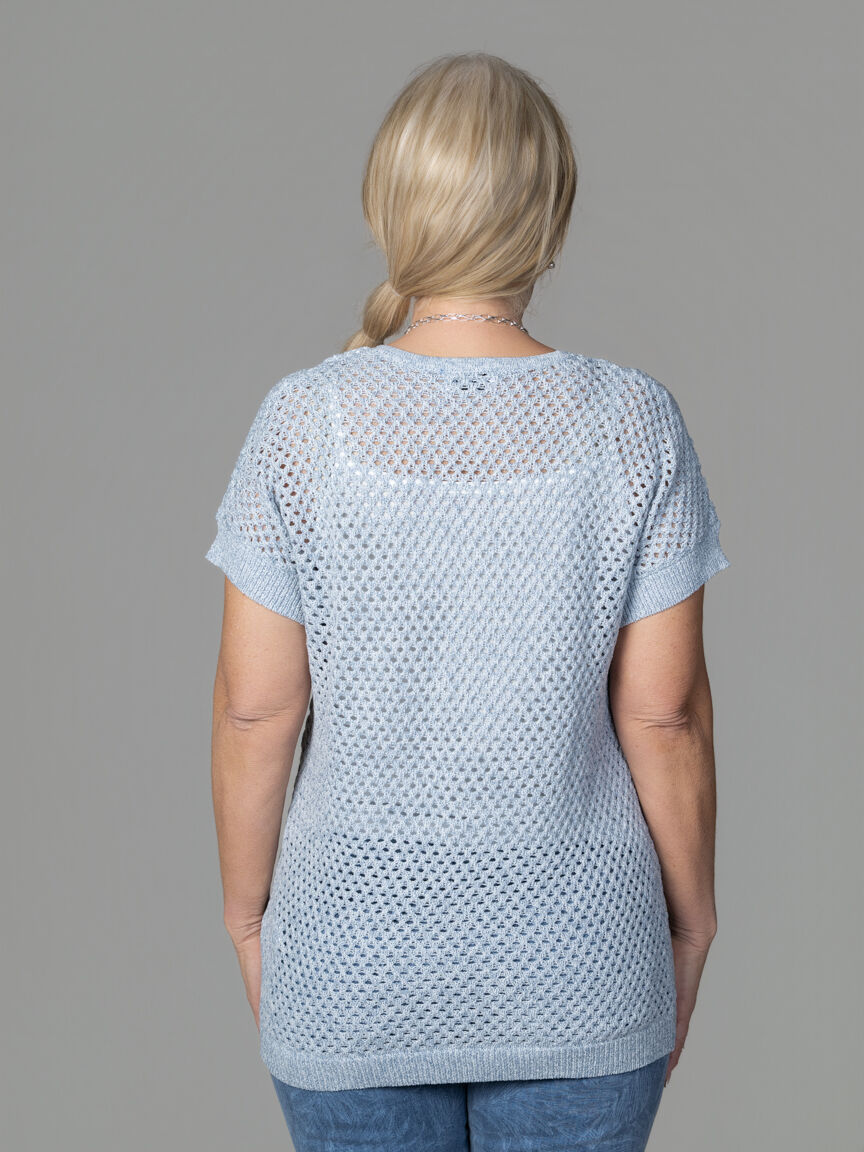 2 Piece Short Sleeve Crochet Top