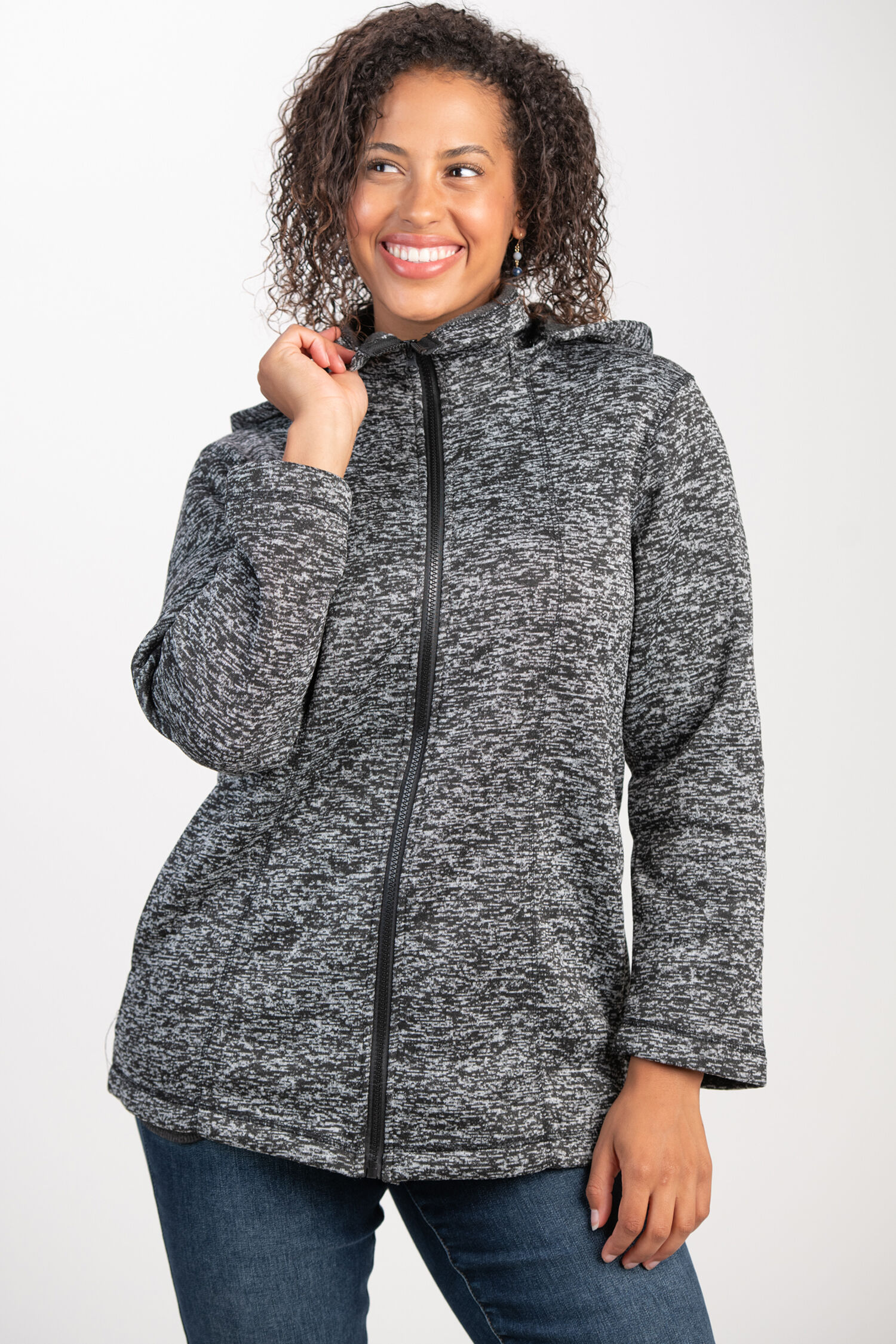 Zip-Up Jacket w/ Hood Image 4