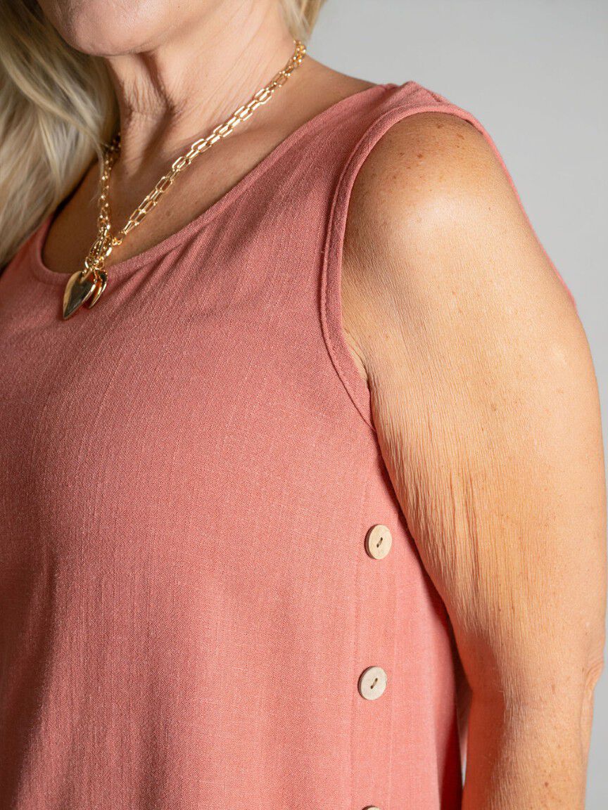 Sleeveless Linen Blend Top
