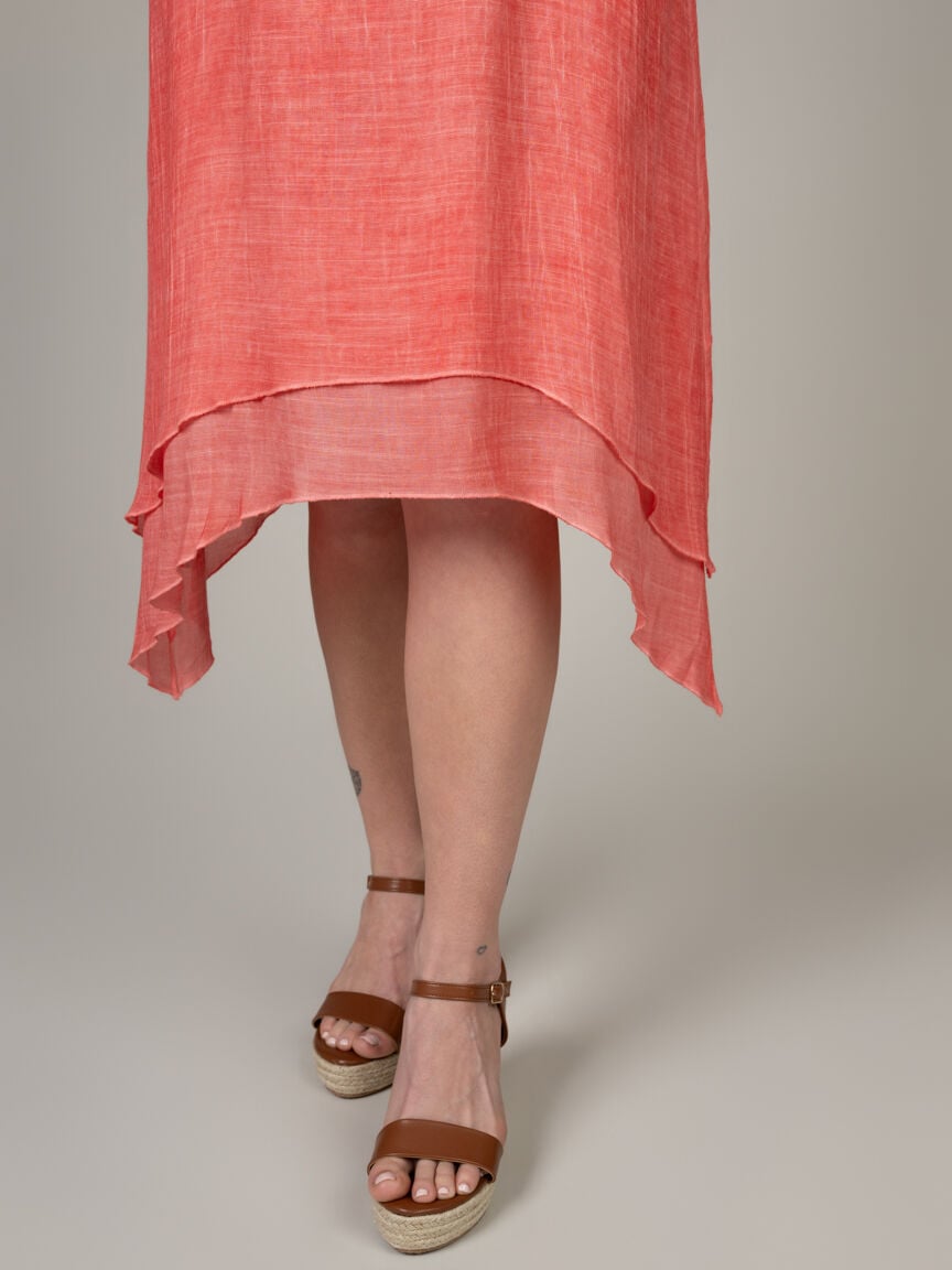 Flowy Asymmetrical Hem Dress With Pockets Image 5