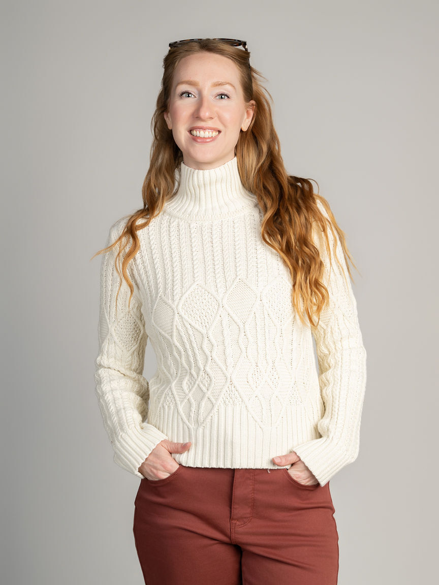 Cable Knit Mock Neck Sweater