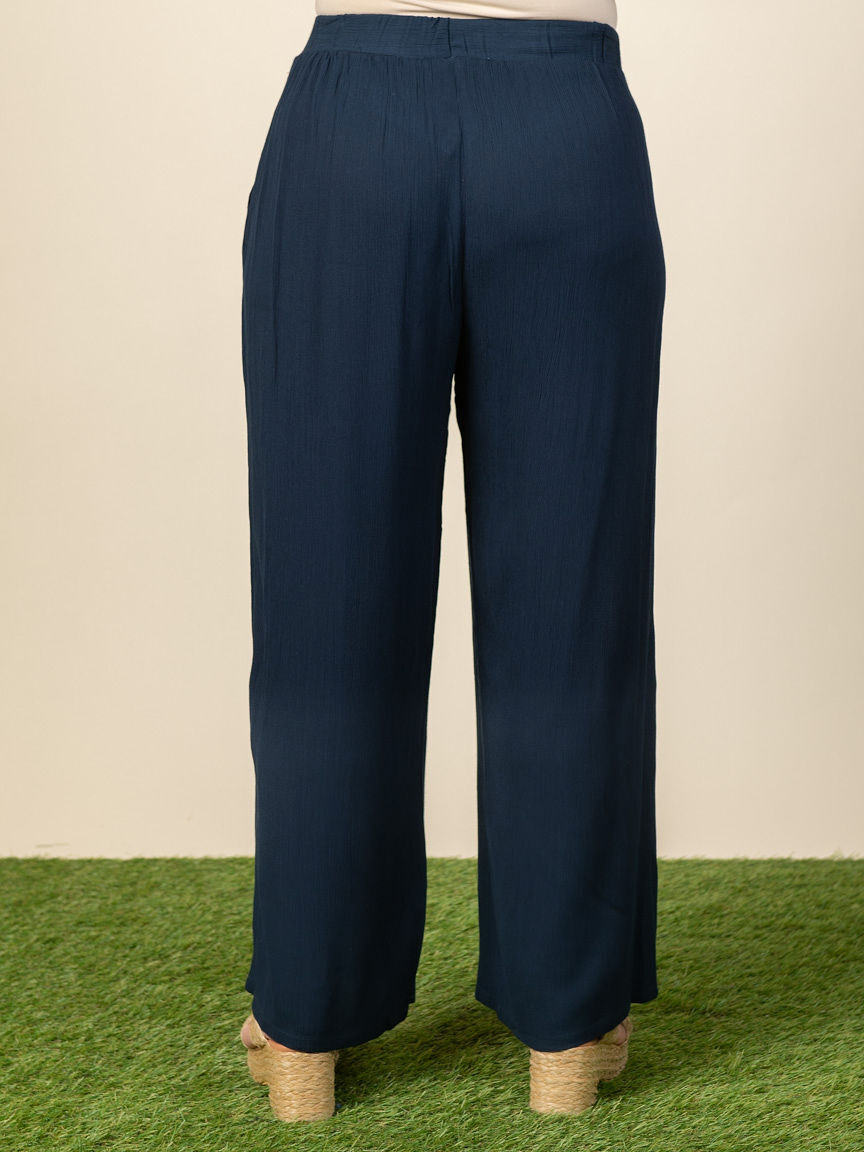 Crinkle Textured Pull On Pant Image 3