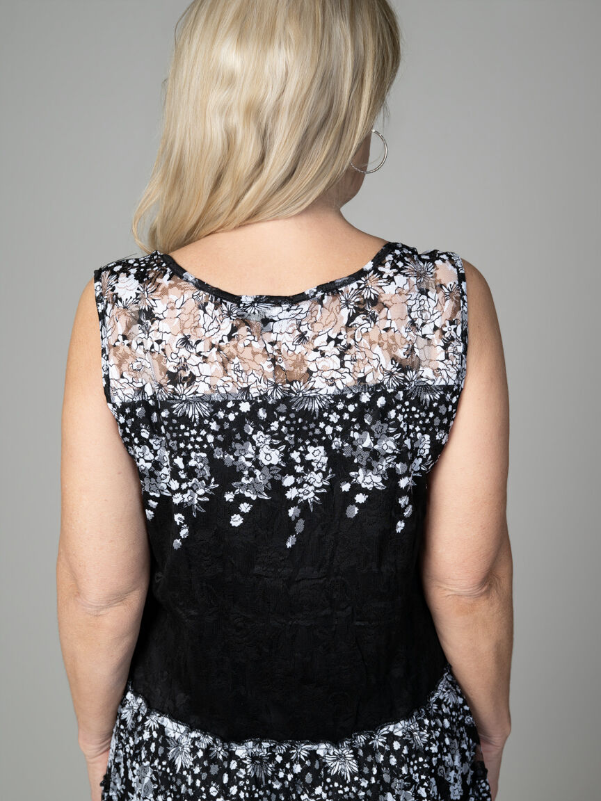 Tiered Sleeveless Knee Length Dress