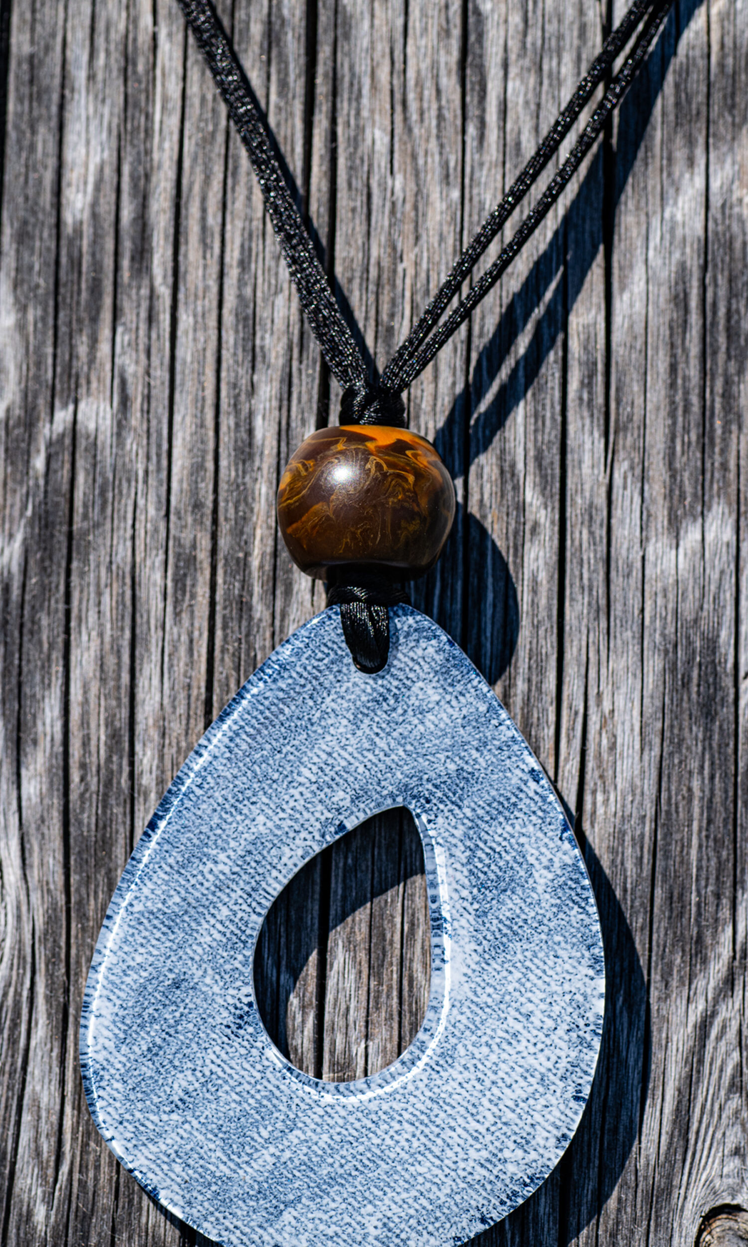 Handcrafted Colorful Resin Oval Pendant Image 2