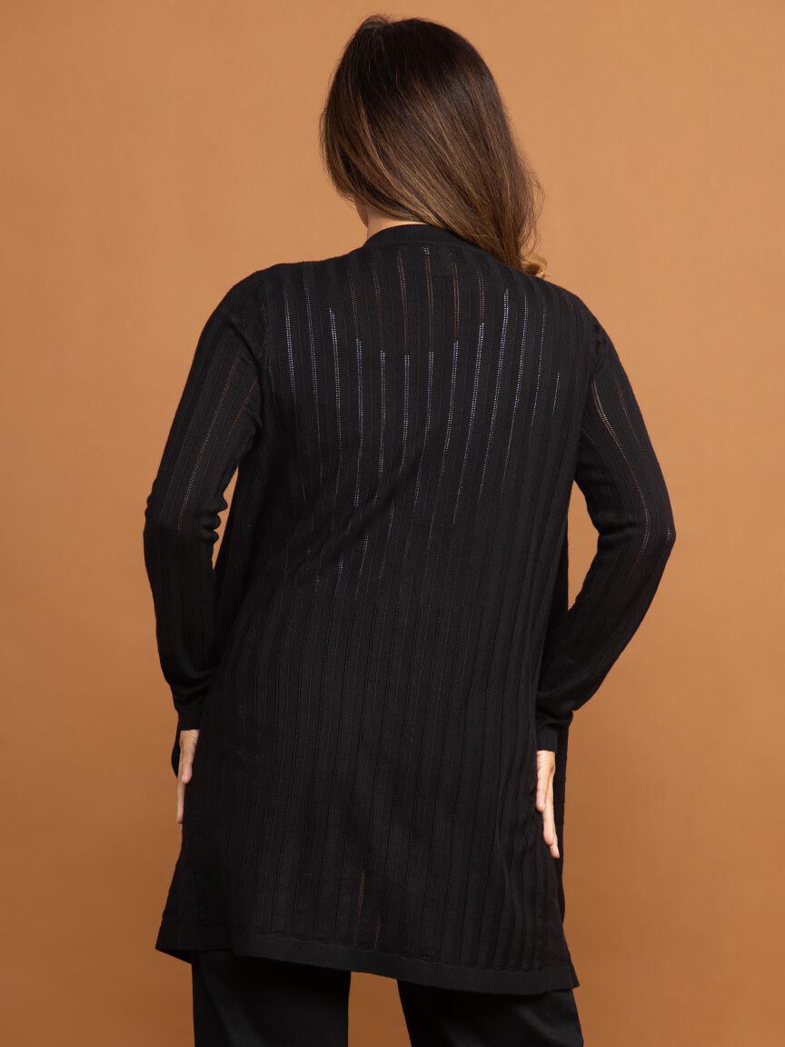 Open Front Chevron Knit Cardigan Image 4