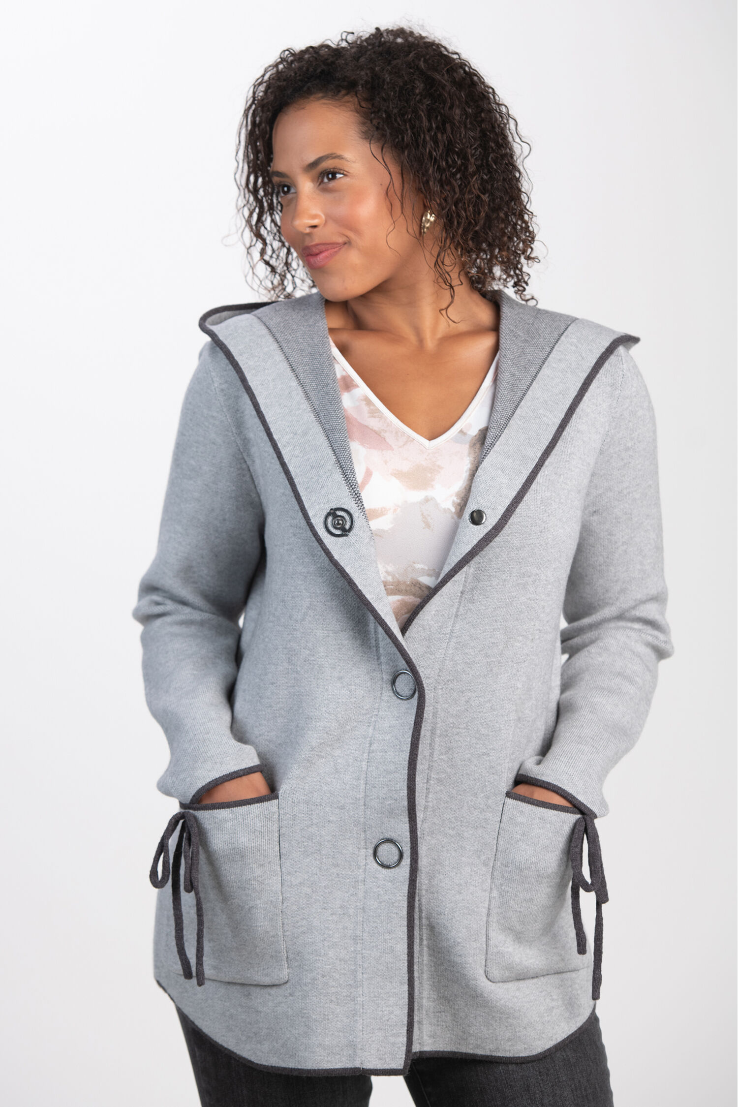 Soft Knit Contrast Trim Jacket Image 1