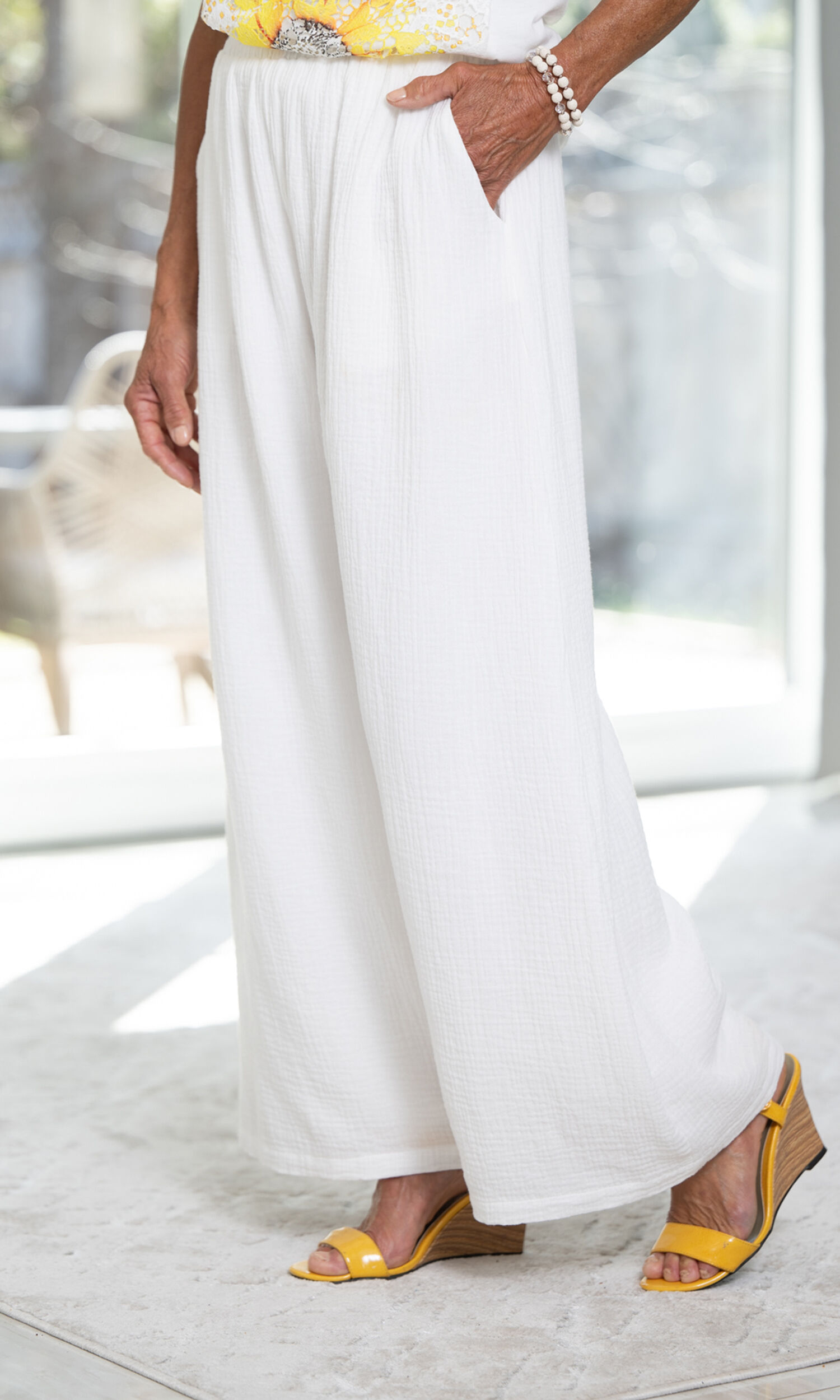 100% Cotton Pull-On Gauze Pants Image 2