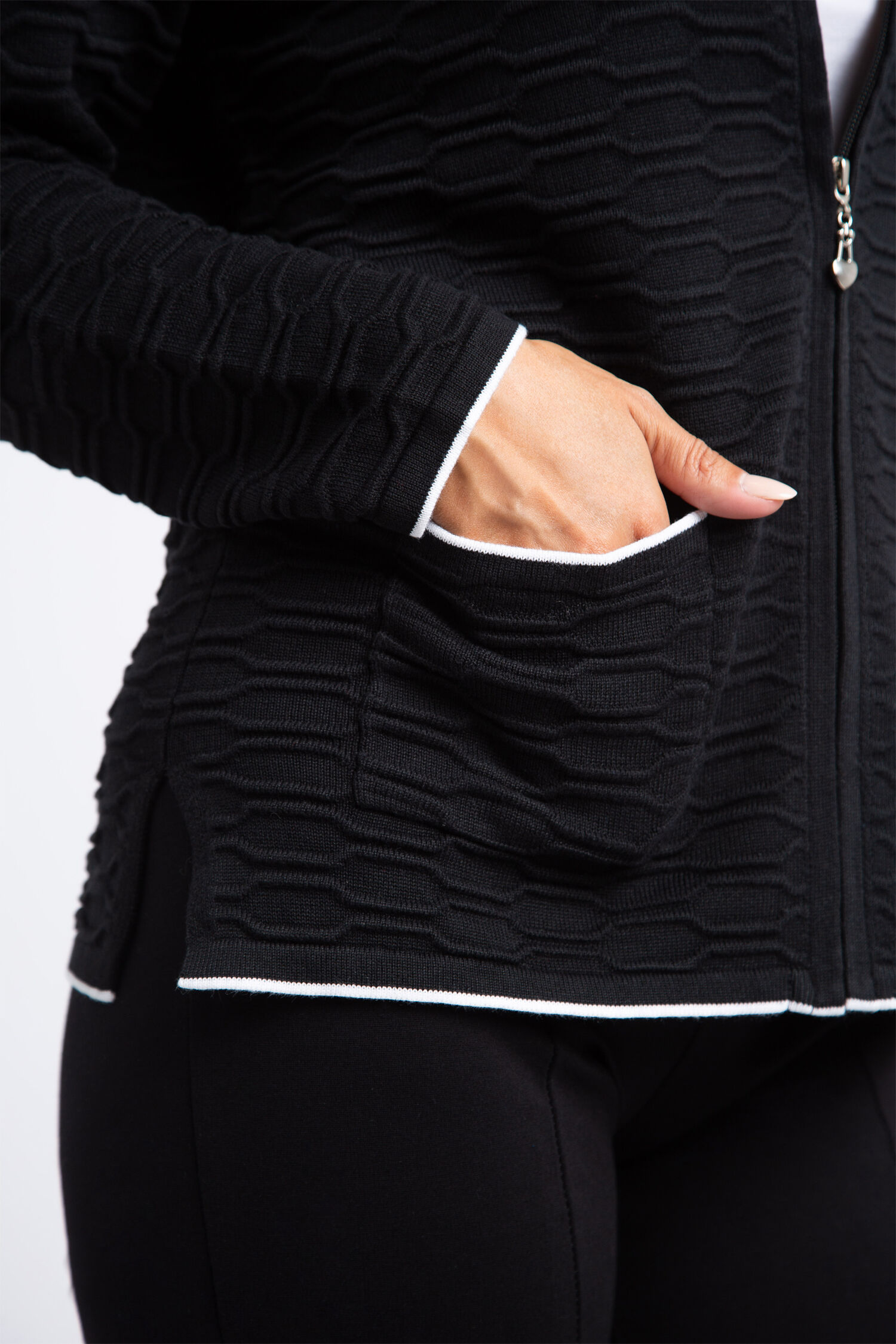 Zip-Up Cardigan w/ Pockets Image 4