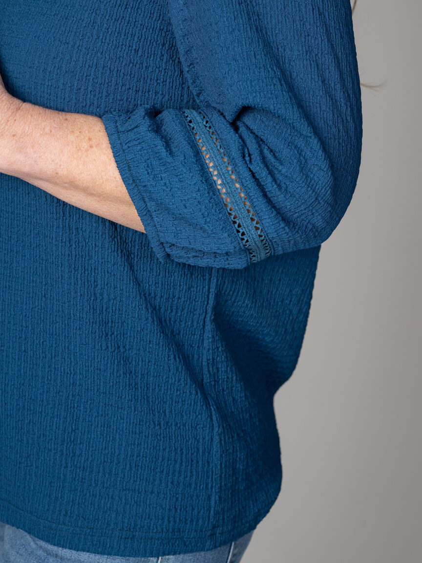 3/4 Sleeve Crinkle Top 