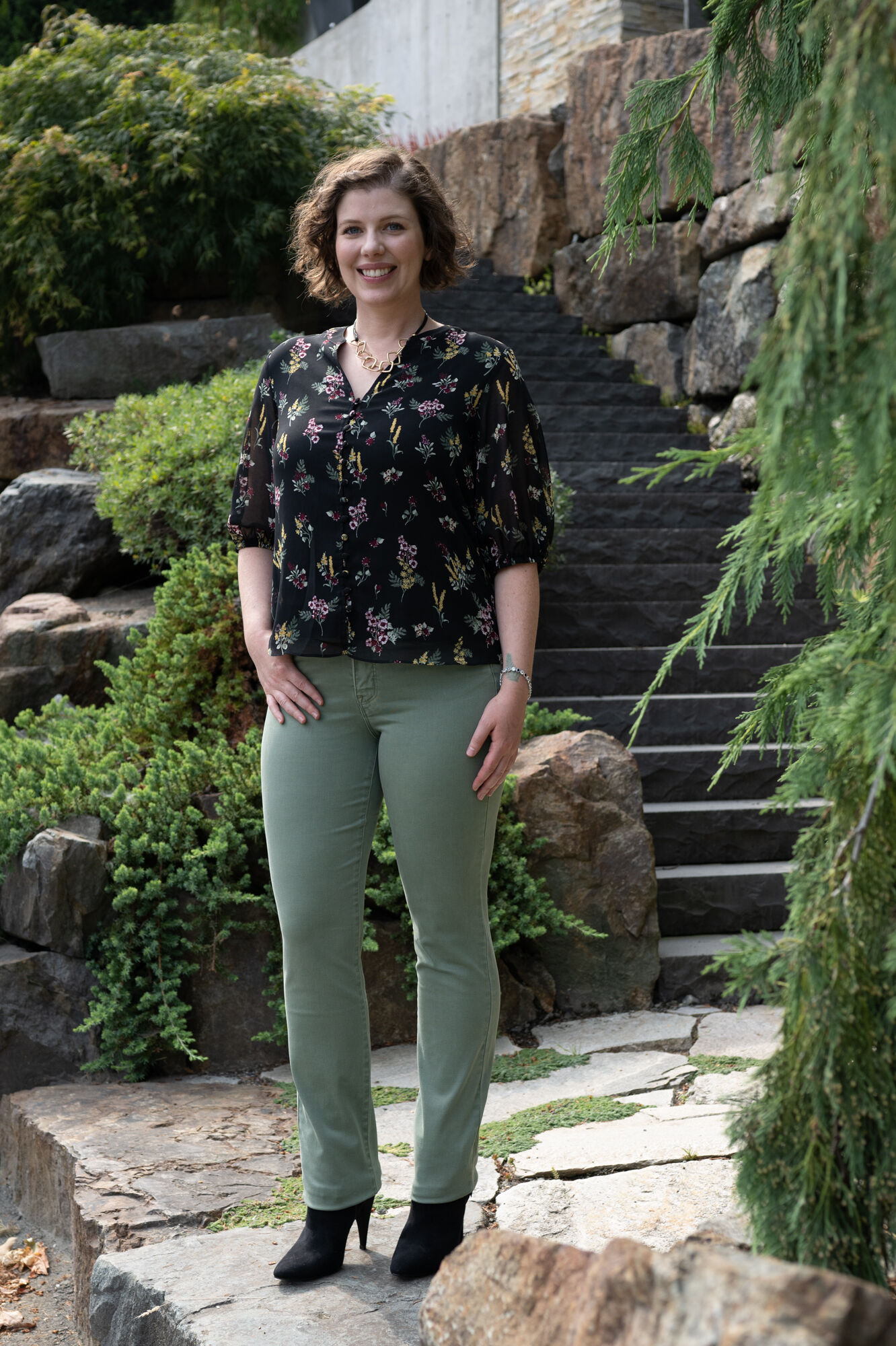 Botanical Floral Black Blouse  Image 3